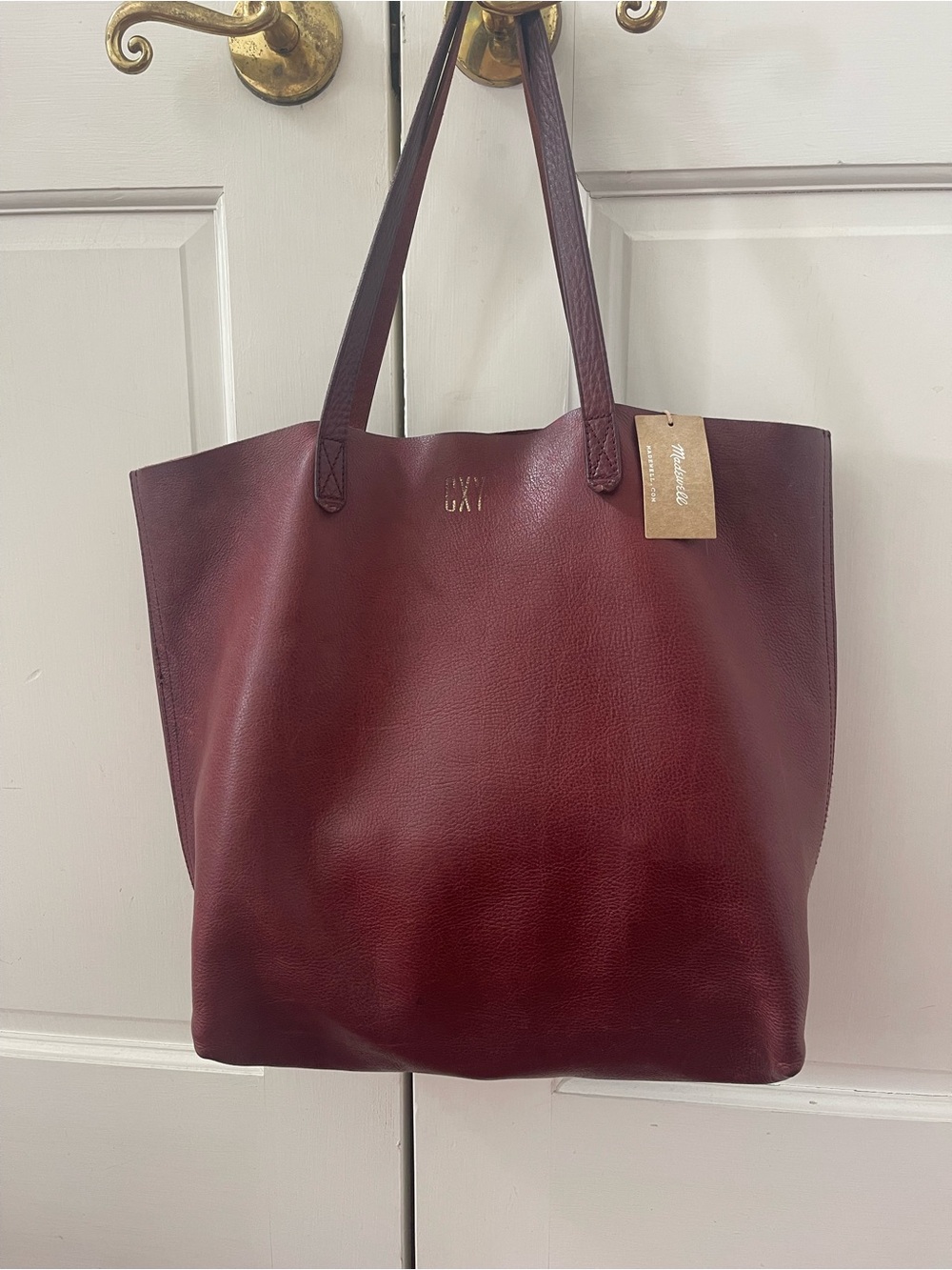 Madewell Transport Leather Tote Bag - - Burgundy